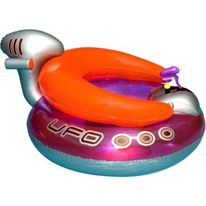 SWIMLINE ORIGINAL Inflatable UFO Spaceship Pool Float Ride On With Fun Constant Flow Laser Ray Gun Water Squirter For Kids | Cool Retro Style | For Beach Ocean Pool Lake | Extra Thick Large Floatie