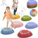 Rechargeable Stepping Stones for Kids, 6pcs Non-Slip Toddler Stepping Stones with Light & Music, Sensory Toys for Indoor and Outdoor Play, Gifts Balance Toys for Toddlers/Kids 3-5 Years Old