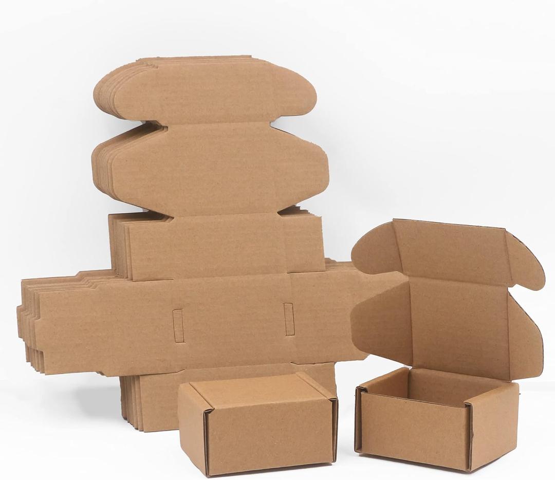 3.1"x 1.5"x 2.5" Extra Small Shipping Boxes, Brown Kraft Corrugated Cardboard Mailer Boxes, Recycable and Crush Resistant20 Pack