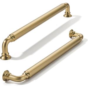 khtumeware 10-Pack Champagne Bronze Heavy-Duty Solid Cabinet Pulls, 8 Inch (203mm) Hole Center, Satin Brass Drawer Pulls, Cabinet Hardware, Suitable for Kitchen Cabinets, Bathrooms and Dressers