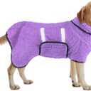 Bienbee Dog Bathrobe, Quick Drying Super Absorbent Dog Robes for After Bath, Warm Keeping Dogs Towel, Dogs Bath Supplies, Light Purple L