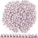 Iconikal 240-Count Acrylic Beads, 12mm Round Plastic Craft Beads for Bracelets, Necklaces, Keychains & Lanyards (Baseball)