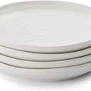 Portmeirion Sophie Conran Coupe Plates | Set of 4 | Porcelain Serving Dishes | White Pasta and Salad Plate | Large Dinnerware Plates | Dishwasher Safe (6.5 in)