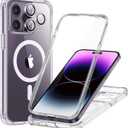 ESR for iPhone 15 Pro Case, Compatible with MagSafe, Full-Body Military-Grade Drop Proof Case for iPhone 15 Pro with Built-in 9H+ Tempered Glass Screen Protector, Clear