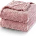 Exclusivo Mezcla Plush Fuzzy Fleece Bed Blanket King Size, Super Soft, Fluffy and Warm Blankets, Suitable for All Seasons (Dusty Pink, 90x104 Inches)