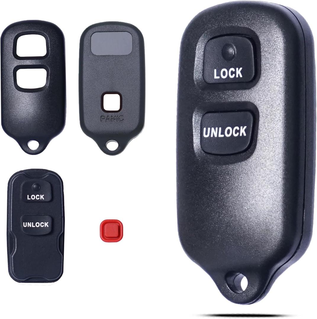 SUPALAND Key Fob Shell Case Replacement Fits for Toyota Tacoma Tundra RAV4 Highlander 4Runner Corolla Scion XA XB 2000 2001 2002 2003 2004 2005 2006 2007 2008 Keyless Entry Remote Control 2+1 Button