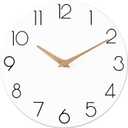 Wall Clock, White Silent Non-Ticking, Decorative Battery Operated Wall Clocks for Bedroom, Kitchen, Home, Office, School, Hotel (8 Inch)