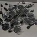 48 Pack Candle Holders Taper Candle Holders Tall Metal Candle Stands Holders for Table Centerpiece Modern Pillar & Home Wedding Decor, Matte Black