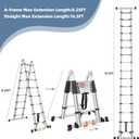 Telescoping Ladder A Frame 16.5 FT, Extension Ladder with Balance Bar and Wheels, Collapsible Telescopic Foldable Ladder for Home Outdoor