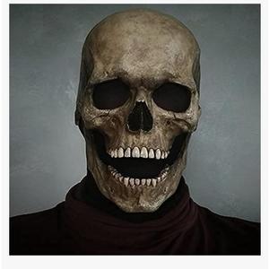 Halloween Skull Mask with Moving Jaw, Latex Human Skeleton Mask for Party Cosplay Props