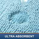 Smiry Luxury Chenille Toilet Rugs U-Shaped 24x24, Soft Absorbent Non-Slip Contour Bathroom Rugs for Toilet, Machine Washable Contoured Bath Mats, Sky Blue