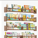 Dixryaus 34Inch Nursery Book Shelves Wall Mounted, Floating Book Shelf for Kids Coat Rack with 6 Hooks, Wall Hanging Shelf for Baby Nursery Room Organizer ，Patent Number:USD1058229S(4, Light Brown