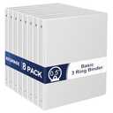 0.5-1-Inch 3-Ring-Binder with Pockets, 1'' Basic Binders 1-inch View Round Binders Holds 200 Sheets US Letter Size 8.5'' x 11'' - Bundle Packs Perfect for Home, Office, and School (0.5-inch)