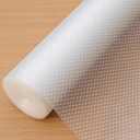 Hersvin Shelf Liners, 22in x 20ft Kitchen Drawer Mats, Non-Adhesive EVA Cupboard Protector, Cabinet Lining, Refrigerator Liner (Clear Dot, 56x610cm)
