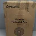 PELONIS 16 inch Pedestal Fan for Bedroom , Oscillating Fan, 3-Speeds, 90 Oscillation, Adjustable Height, Floor Fan, Standing Fan for Living Room, Kitchen, and Home office, Black