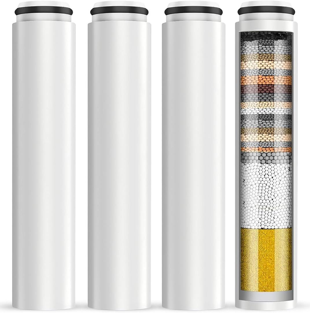 4 Pack Replacement Filter Compatible with Cobbe Handheld Shower Head, Filter Cartridge for Water Softening, Removes Chlorine, Fluoride and Heavy metals to Improve Skin & Hair