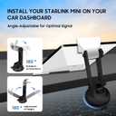 Starlink Mini Car Mount for Dashboard, Portable Starlink Mini Mounting Kit, Sticky Suction Base, 180Angle-Adjustable, Stable Suction Cup Mount for Car, SUV, RV, Boat