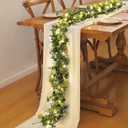 Dolicer 6 Packs 6FT Artificial Eucalyptus Garland with LED Light String, Faux Greenery Garland Hanging Fake Silver Dollar Eucalyptus Leaves Vines for Wedding Backdrop Arch Table Wall Party Home Decor