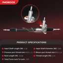 PHOBOOS Hydraulic Power Steering Rack and Pinion Assembly Compatible with Honda Civic 2006-2010, L4 1.8L. New Unit, Leak-proof, Direct Bolt-On Fit, Ref. 26-2718