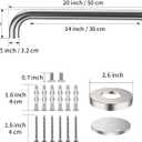 ZUEXT 20 Inch Brushed Nickel Stainless Steel Bathroom Shower Grab Bar