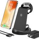 Wireless Charger for Samsung Charging Station: 3 in 1 Android Charger Stand for Samsung Galaxy Watch Ultra 8 7 6 5 Pro - Charging Dock S25 Ultra S24 S23 S22 S21 Note 20 Z Fold 6 - Galaxy Buds 3 Pro (Black)