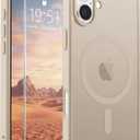 SUPFINE Magnetic for iPhone 16 Plus Case(Compatible with MagSafe)(Military Grade Drop Protection) Slim Translucent Matte Shockproof with Anti-Fingerprint Phone Case,Desert Gold
