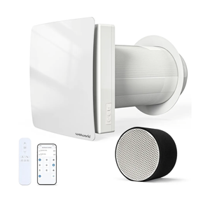 Heat Recovery Ventilator with Ceramic Heat Exchanger, Wall-Mounted Fresh Air System with WiFi/Remote Control for Home, Attic, Garage – Supply, Exhaust & Recirculation Ventilation Fan