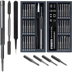 STREBITO Small Screwdriver Set - 39 in 1 Precision Screwdriver Kit, Electronics Tool Set - PC, Laptop, RC, Computer, Phone Repair, S2 Steel Long Bits - Torx, Pentalobe, Triwing