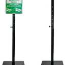 2 Pack Portable Sign Post with Wheels, 14" Dia Iron Square Base, 60" Tall, Heavy Duty Pedestal Post Holder for No Parking Street, Handicap Parking, etc. Comes With Base, Bolts and Nuts, Double-Sided Display, Black