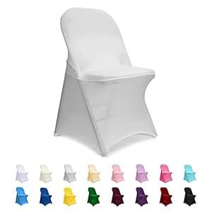 ManMengJi Gray Folding Chair Covers, 6 PCS Spandex Chair Covers, Universal Fitted Chair Slipcovers for Wedding, Party, Banquet, Holidays, Celebration