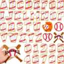 Chunyin 40 Pcs Baseball Iron on Patches Chenille Letters Sports Numbers Applique Fabric Embroidered Letter Iron on Patches for Clothing Repair Bowl Party Gifts