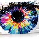 Front License Plate Cover Aluminum Metal License Plate Frame with 4 Holes, Decorative License Plates, Novelty Vanity Tag, Car Decor Accessory for Men Women 6 x 12 Inch Colorful Eye