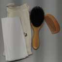 Belula 100% Boar Bristle Hair Brush Set (Medium). Soft Natural Bristles for Thin and Fine Hair. Restore Shine And Texture. Wooden Comb, Travel Bag and Spa Headband Included!