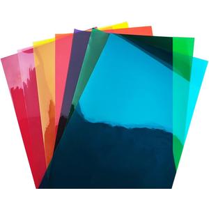 Transparent Decorative Window Film Anti UV Colorful Adhesive Vinyl Heat Insulation Solar Window Tinting Sheets Glass Film for Christmas Home Decoration,7 Colors Bundle Pack,6Inch x 11.8Inch (Multicolor)