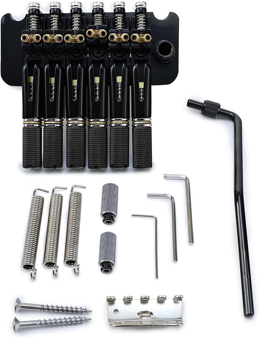 6 String Headless Electric Guitar Bridge,10.5mm String Spacing,Black, 6 String Standard-fret