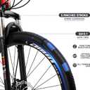 Bruce & Shark 26" Folding Mountain Bike for Men, 21 Speeds Full Suspension Commuter Bicycle, High Carbon Steel & Disc Brakes, Portable City Outdoor Bike for Adult Youth Teen