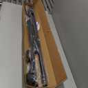 Tension Curtain Rod 51-126In(4.25-10.5Ft), Long Shower Curtain Rod for Bathroom Window Patio, No Drill Dual-End Adjustable Spring Outdoor Rod, Rust Proof Easy to Install, Rod Diameter 1.26In, Black