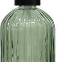 Green Glass Soap Dispenser with Black Plastic Pump, 13.5oz Refillable Liquid Hand Soap Dispenser, Lotion Dish Soap Dispenser for Modern Home Decor, Bathroom, Kitchen Countertop, Hotel