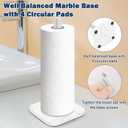 NearMoon Standing Paper Towel Holder, Stainless Steel Square Paper Towel Tissue Holder with Marble Base for Bathroom Kitchen Countertop, Standard or Jumbo-Sized Roll Paper (Chrome Finish)