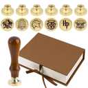 Pack of 6 Wax Seal Stamps  Wooden Hilt and Wax Seal Stamp Harry Potter 6PCS 1PCS Harry Potter Sealing Heads Set Vintage Prints Kit for Envelope Postcard Invitation Letters Gifts