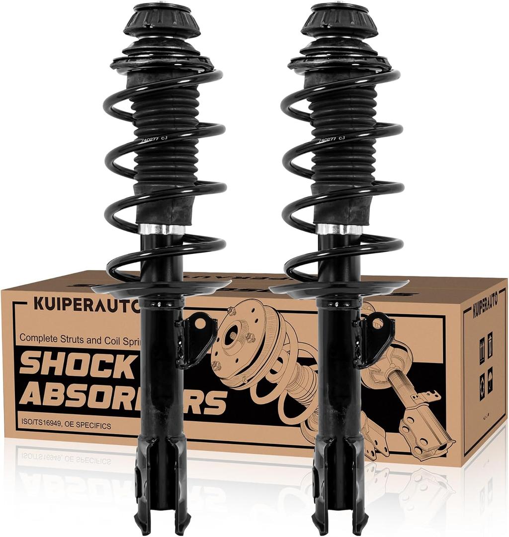 KUIPERAUTO Front Complete Struts Coil Spring Assembly 272288 272289 Compatible with 2006-2012 Toyota Yaris Replacement Shock Absorbers