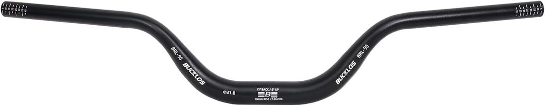 BUCKLOS 31.8mm Mountain Bike Handlebars 780mm - 90mm Rise MTB Handlebar