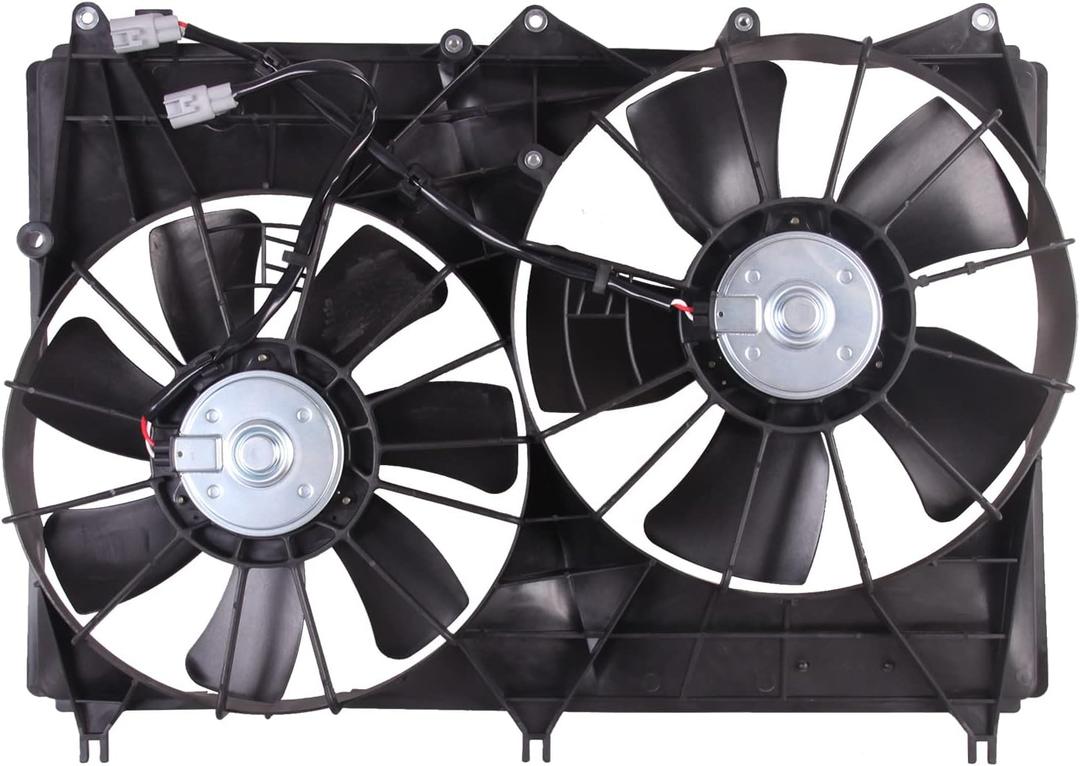 TYG Radiator Cooling Fan Assembly Fit for 2006-2013 Suzuki Grand Vitara 2.4L/2.7L/3.2L | 2-Pin | 17120-65J00 SZ3115107 621-509