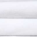Amazon Basics 2 Piece Quick-Dry Oversize Bath Towel, 100% Cotton, White, 54" x 30"