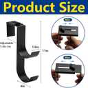 codree 2 Pcs Adjustable Pool Fence Hooks for Pool Equipment, Black Heavy Duty Fence Hooks for Pool Poles, Slipe-on Fence Hanger for Pool Hose Pool Skimmer, Fits 1.4 Inch to 3 Inch Railing