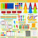 KUBUSFLY Potato Sack Race Bags, 116 Pcs Outdoor Carnival Games for Kids, Lawn Field Day Games Set with Bean Bags, Ring Toss, Cones, Bingo Cards, Carnival Yard for Family Adults Kids Birthday Party