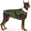 EMUST Dog Jacket Winter, Cozy Windproof Dog Jacket for Cold Weather, Solid Color Pet Vests for Winter for Medium Dogs, Green, M