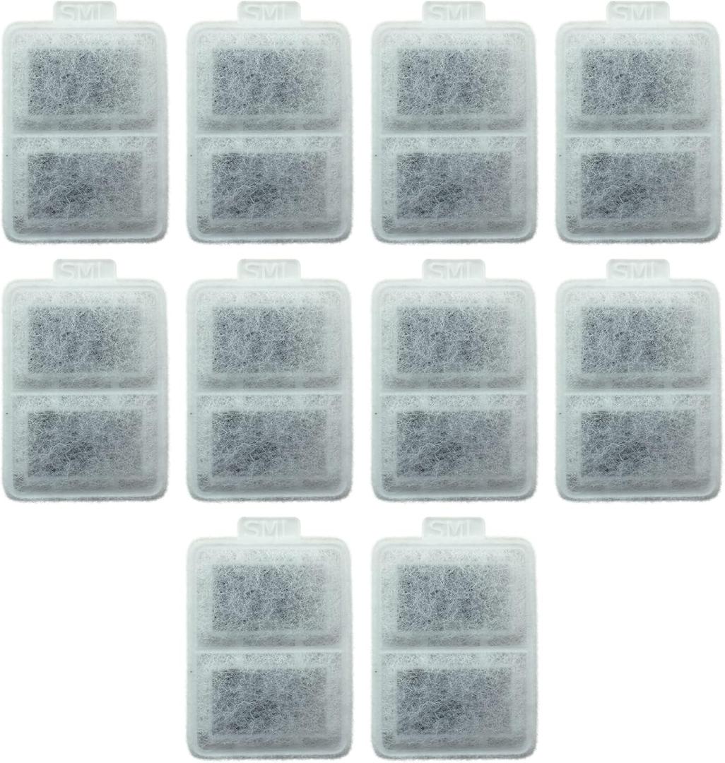 PET STANDARD Replacement Small Water Filter Compatible With Whisker City Automatic Pet Fountain, Pack of 10