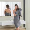 40 x 80 Inches Extra Large Bath Sheets Towels Microfiber Waffle Oversized Bath Towels for Bathroom Quick Dry Lightweight (Dark Grey, Bath sheets-2PCS)