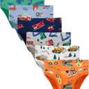 Boboking 100% Cotton Little Boys Briefs Soft Dinosaur Truck Toddler Underwear (5, Yellow 16)